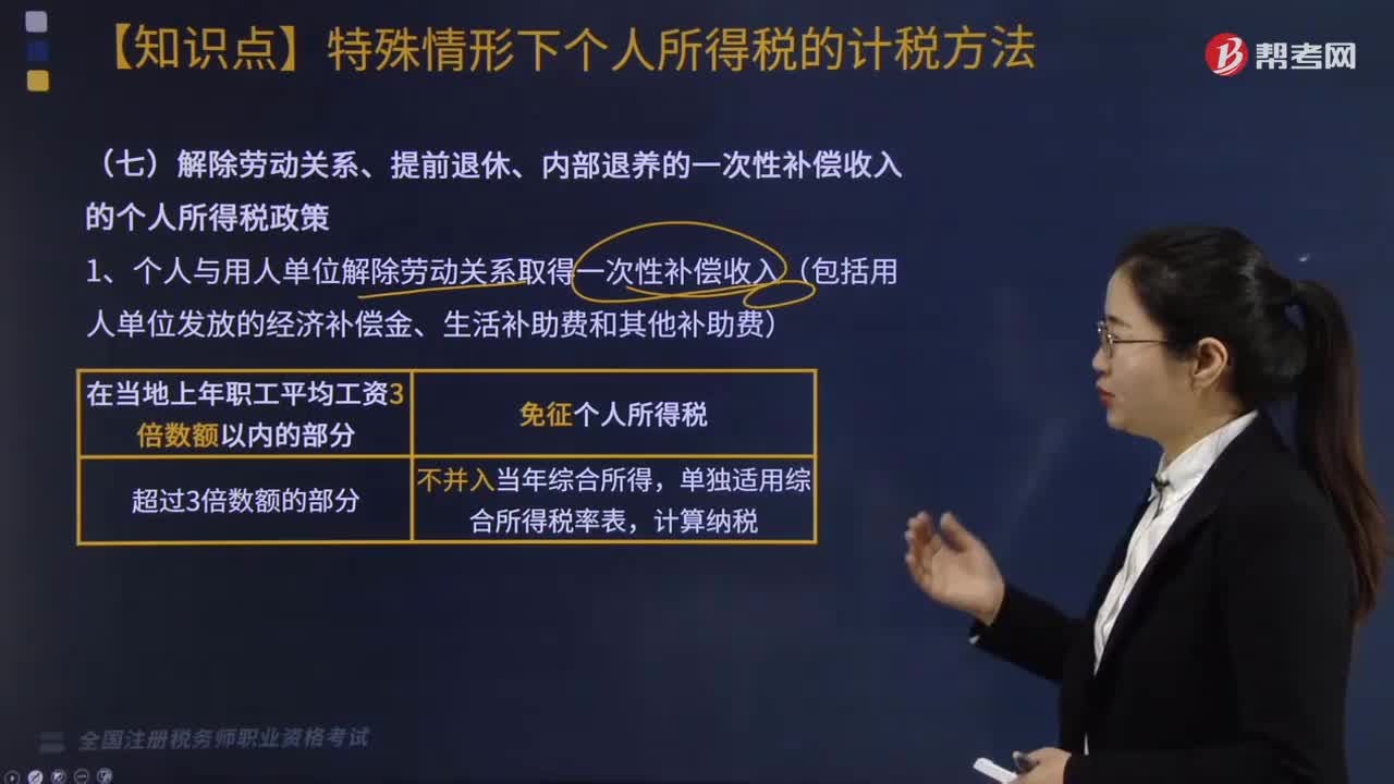 个人与用人单位解除劳动关系取得一次性补偿收入如何计税？