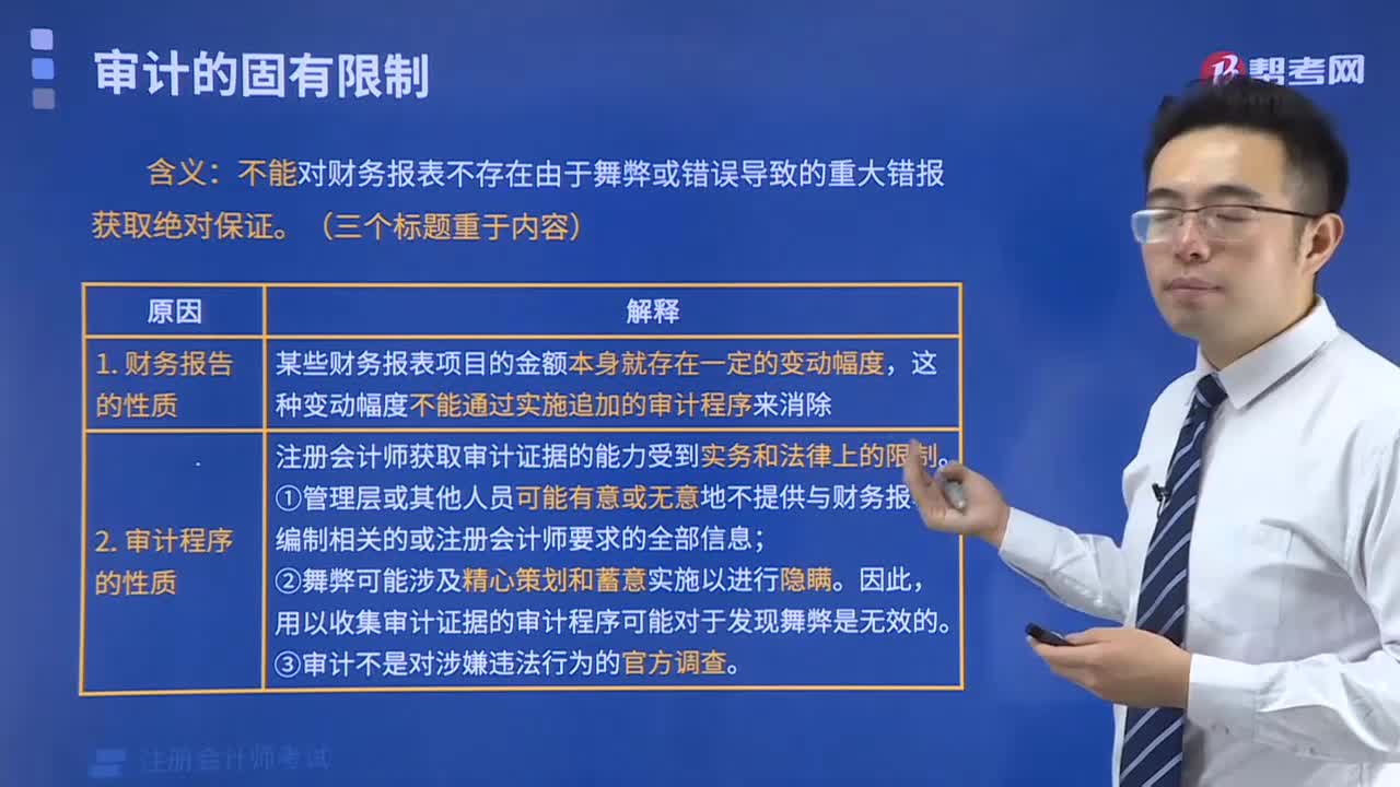 审计固有限制的含义是什么？