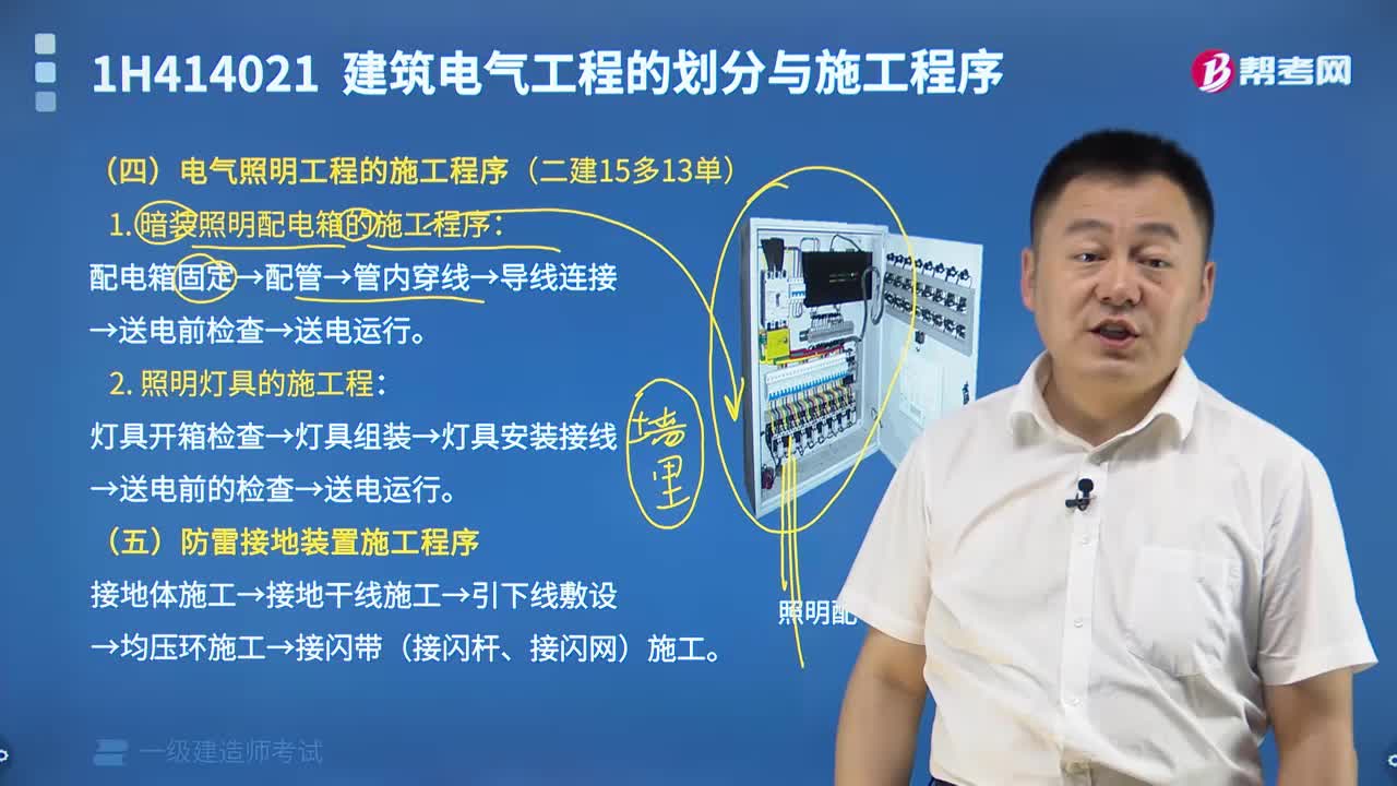电气照明工程和防雷接地装置的施工程序是怎样的？