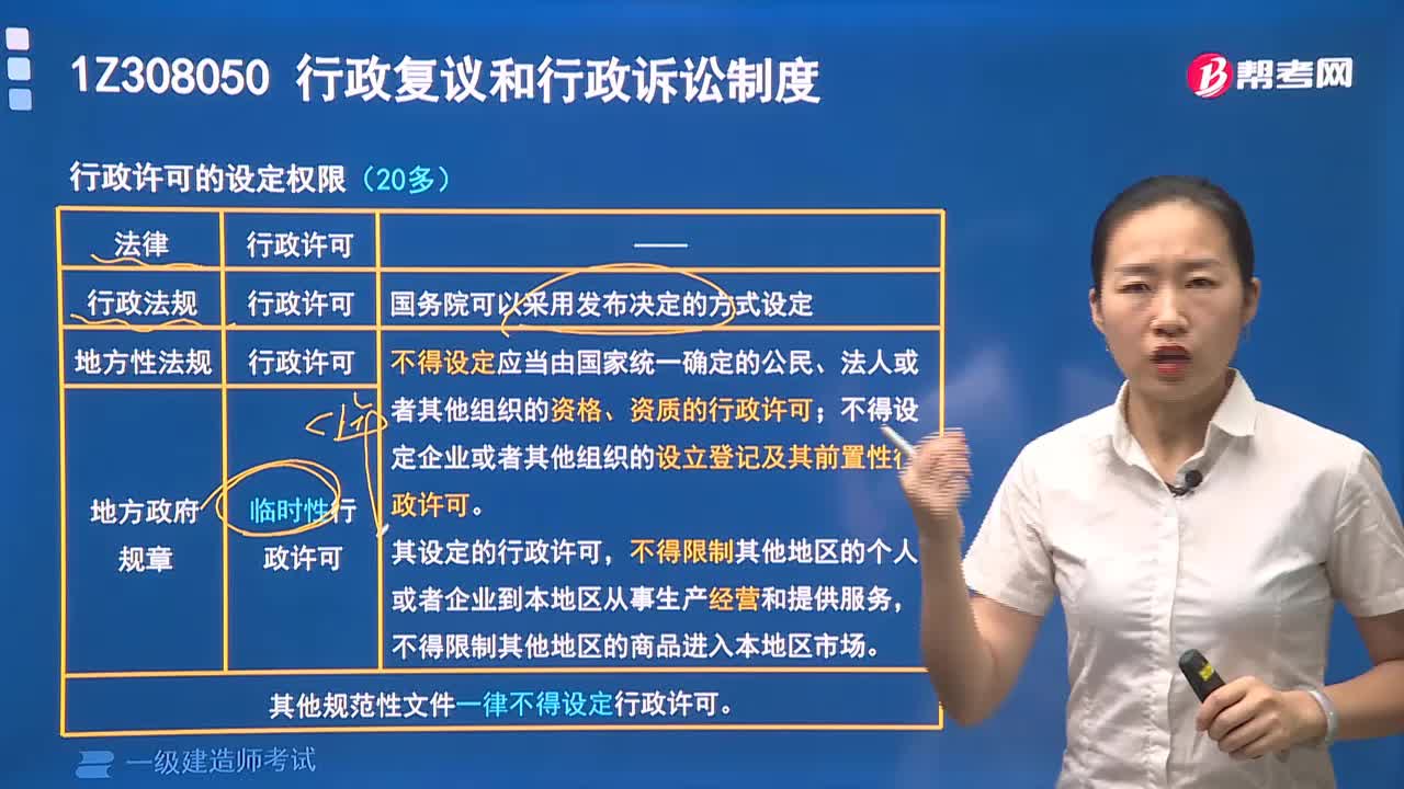 行政许可的设定权限有哪些？