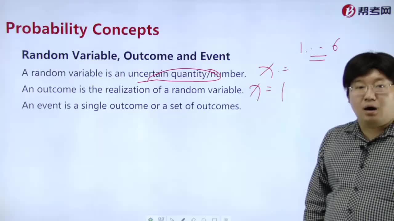 How to understand the probability of random variables, outcomes and events?