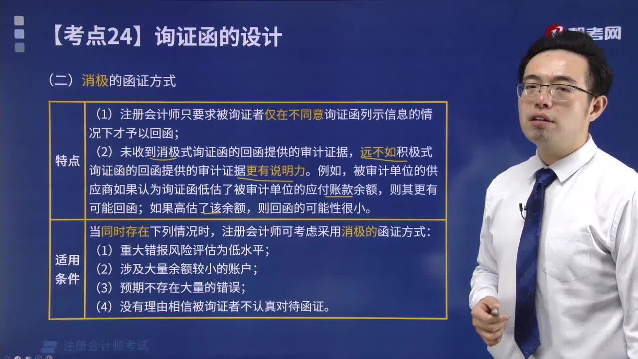 消极的函证方式有哪些特点？